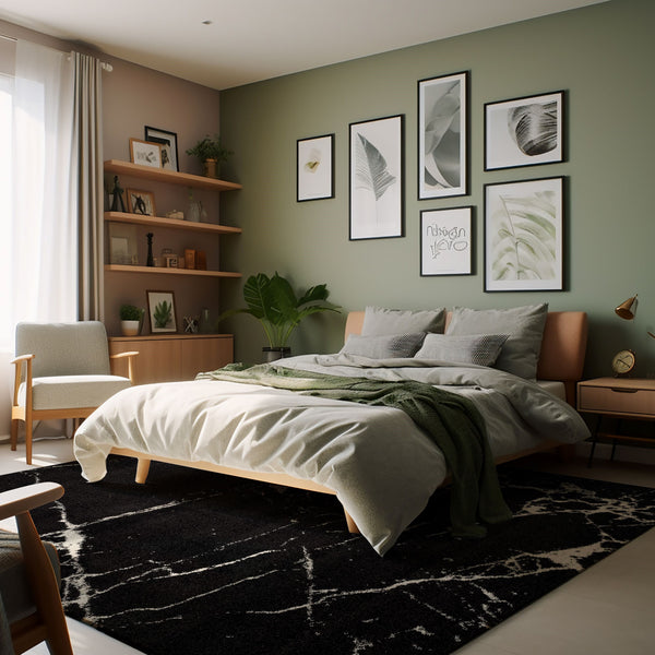 Homeroots 4' X 6' Black And White Abstract Breakage Area Rug  Polyester 390348