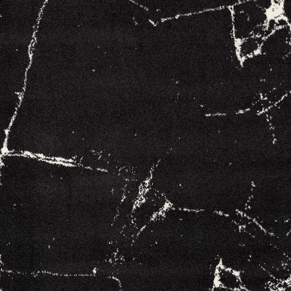 Homeroots 7' X 9' Black And White Abstract Breakage Area Rug  Polyester 390351