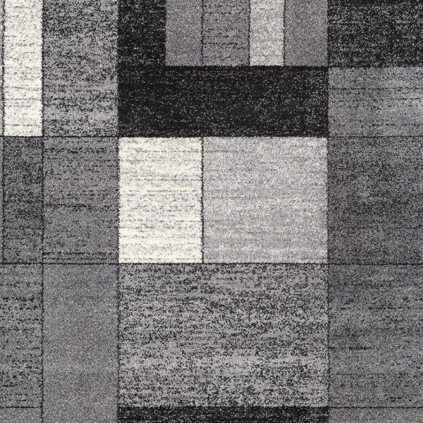 HomeRoots 7' Gray Distressed Geometric Area Rug – Handcrafted for Modern Elegance and Comfort in Any Space 7' X 9' 390356