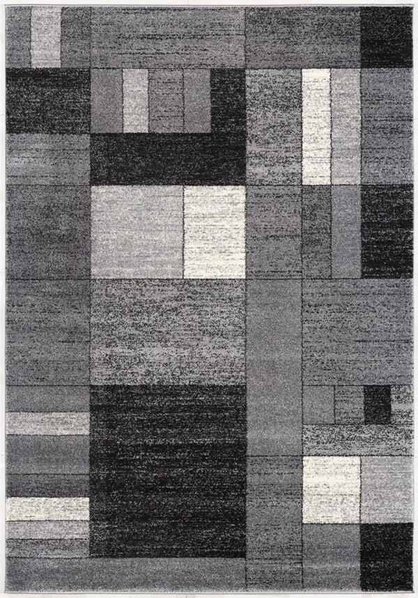 HomeRoots 7' Gray Distressed Geometric Area Rug – Handcrafted for Modern Elegance and Comfort in Any Space 8' X 11' 390357