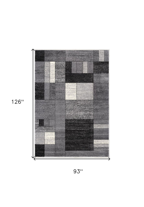 HomeRoots 7' Gray Distressed Geometric Area Rug – Handcrafted for Modern Elegance and Comfort in Any Space 8' X 11' 390357