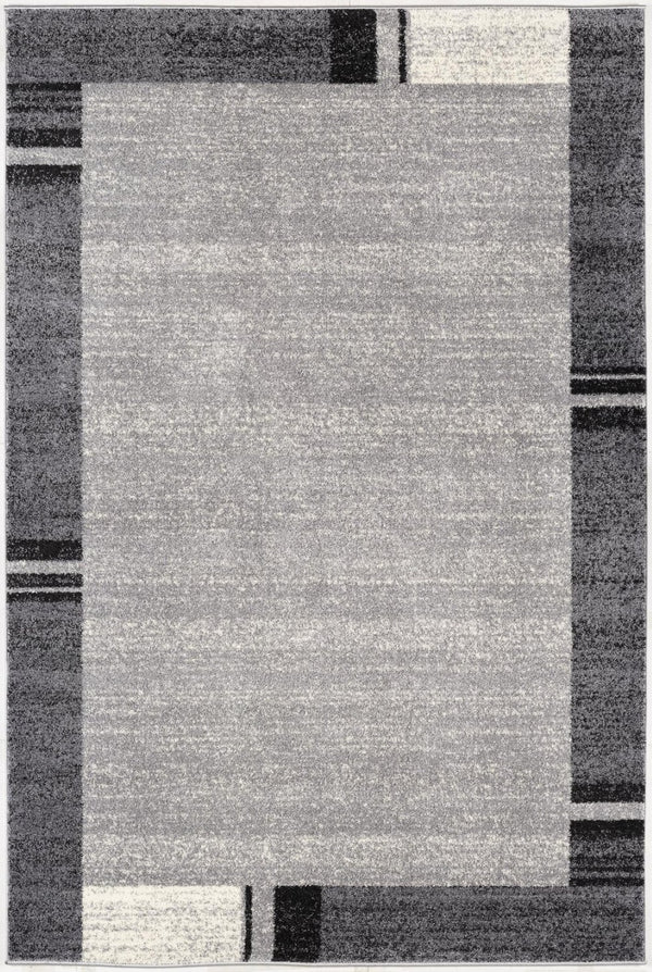 HomeRoots 4' Modern Bordered Area Rug - Elegant Dove-Gray Design for Comfort in Living, Dining, or Bedroom Spaces 5x8 390368