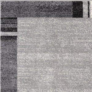 HomeRoots 4' Modern Bordered Area Rug - Elegant Dove-Gray Design for Comfort in Living, Dining, or Bedroom Spaces 7x10 390369