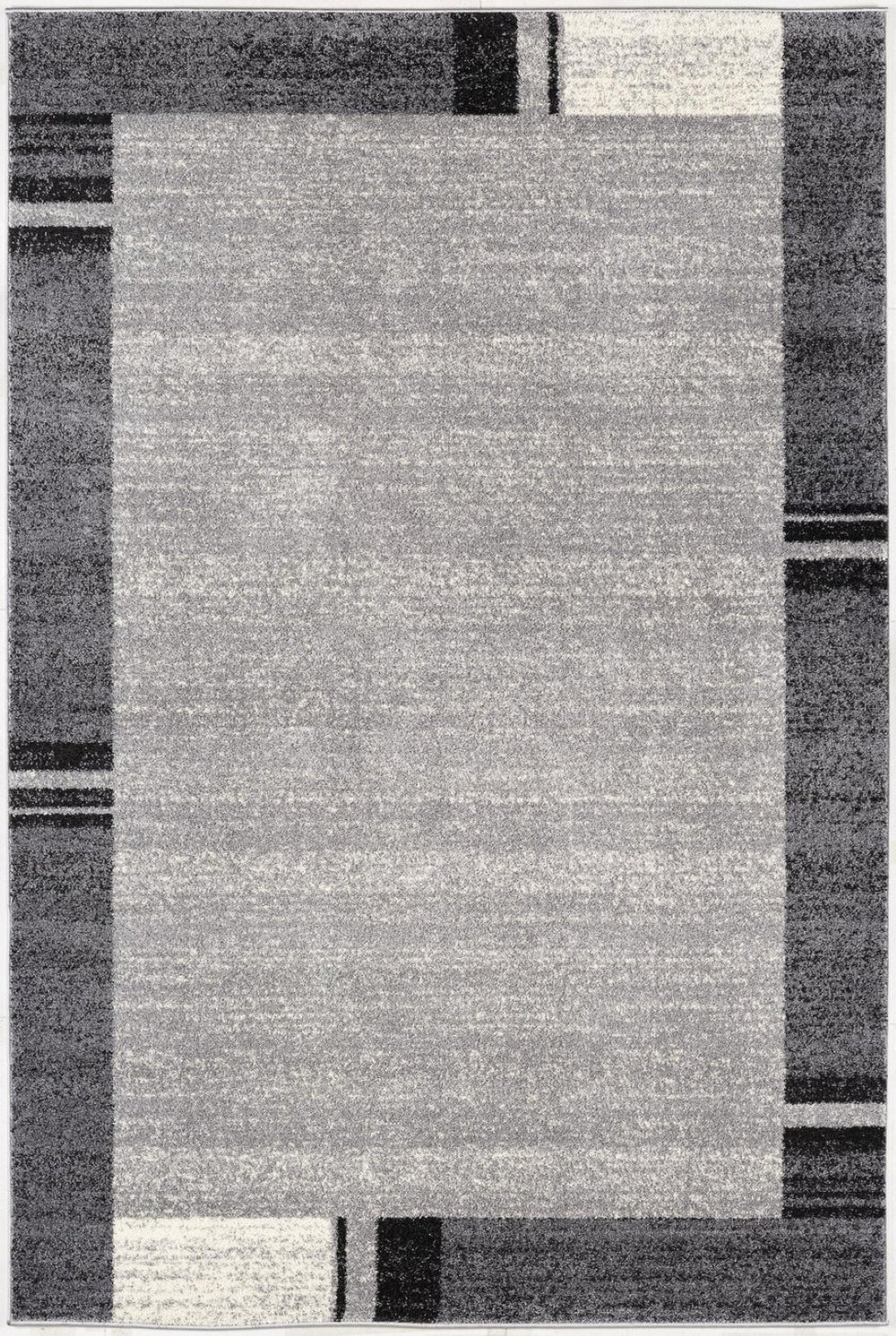 HomeRoots 4' Modern Bordered Area Rug - Elegant Dove-Gray Design for Comfort in Living, Dining, or Bedroom Spaces 8x11 390370