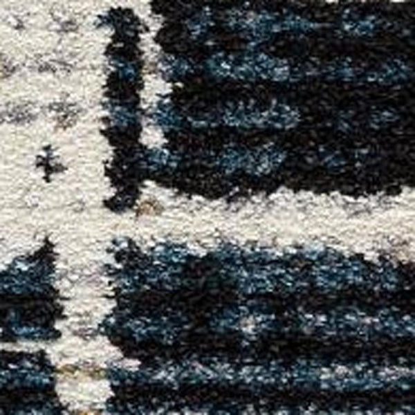 HomeRoots 4' Transform Your Space with a Blue and Ivory Abstract Area Rug for Modern Elegance and Durability 4' X 6' 390371