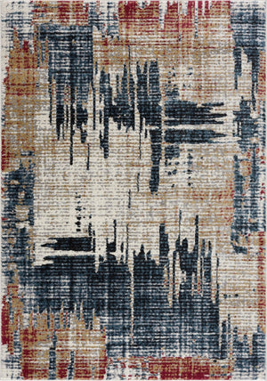 HomeRoots 4' Transform Your Space with a Blue and Ivory Abstract Area Rug for Modern Elegance and Durability 5' X 7' 390373