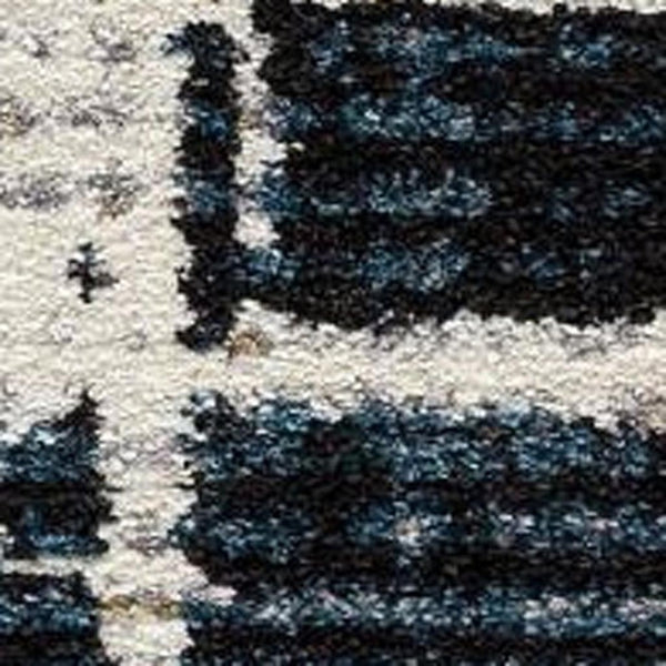 HomeRoots 4' Transform Your Space with a Blue and Ivory Abstract Area Rug for Modern Elegance and Durability 7' X 9' 390374