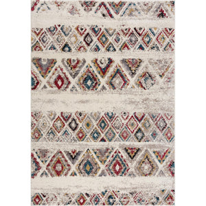 HomeRoots 4' Cream Southwestern Area Rug – Stylish, Durable Design for Living Rooms, Hallways & Dining Areas 4' X 6' Rectangle 390379