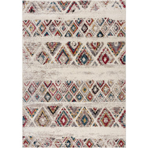 HomeRoots 4' Cream Southwestern Area Rug – Stylish, Durable Design for Living Rooms, Hallways & Dining Areas 4' X 6' Rectangle 390379