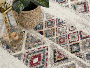 HomeRoots 4' Cream Southwestern Area Rug – Stylish, Durable Design for Living Rooms, Hallways & Dining Areas 5' Round Round 390380