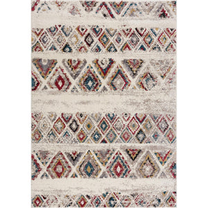 HomeRoots 4' Cream Southwestern Area Rug – Stylish, Durable Design for Living Rooms, Hallways & Dining Areas 5' X 7' Rectangle 390381