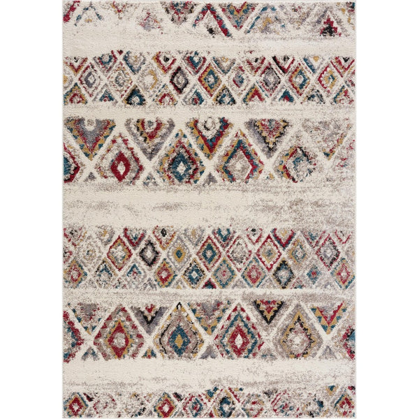 HomeRoots 4' Cream Southwestern Area Rug – Stylish, Durable Design for Living Rooms, Hallways & Dining Areas 5' X 7' Rectangle 390381