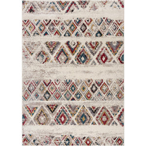 HomeRoots 4' Cream Southwestern Area Rug – Stylish, Durable Design for Living Rooms, Hallways & Dining Areas 5' X 7' Rectangle 390381