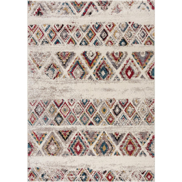 HomeRoots 4' Cream Southwestern Area Rug – Stylish, Durable Design for Living Rooms, Hallways & Dining Areas 5' X 7' Rectangle 390381