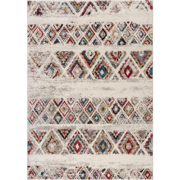 HomeRoots 4' Cream Southwestern Area Rug – Stylish, Durable Design for Living Rooms, Hallways & Dining Areas 7' X 9' Rectangle 390382