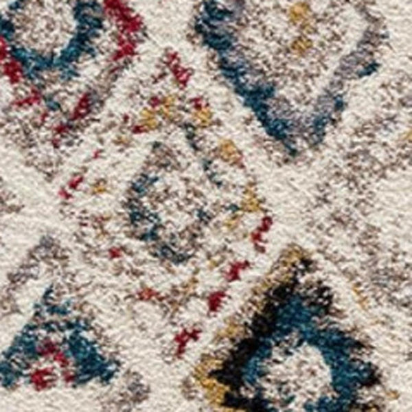 HomeRoots 4' Cream Southwestern Area Rug – Stylish, Durable Design for Living Rooms, Hallways & Dining Areas 7' X 9' Rectangle 390382