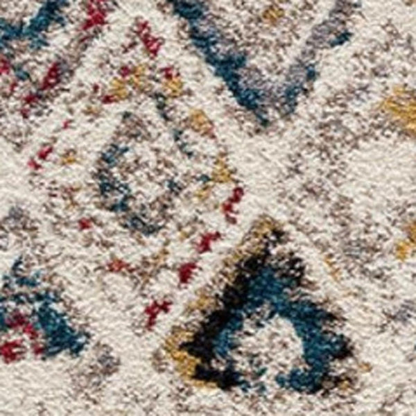 HomeRoots 4' Cream Southwestern Area Rug – Stylish, Durable Design for Living Rooms, Hallways & Dining Areas 8' X 11' Rectangle 390383