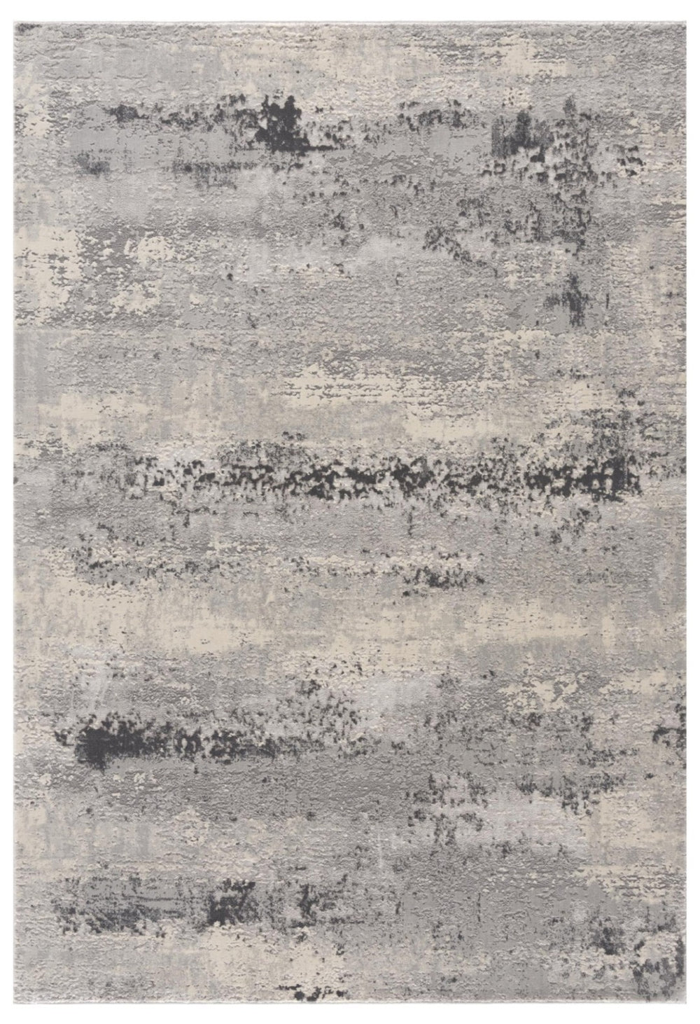 HomeRoots 4' Modern Abstract Area Rug - Contemporary Gray Design for Cozy Living Spaces & High-Traffic Areas 4' x 6' 390397