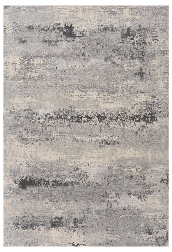 HomeRoots 4' Modern Abstract Area Rug - Contemporary Gray Design for Cozy Living Spaces & High-Traffic Areas 4' x 6' 390397