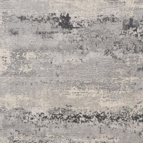 HomeRoots 4' Modern Abstract Area Rug - Contemporary Gray Design for Cozy Living Spaces & High-Traffic Areas 4' x 6' 390397