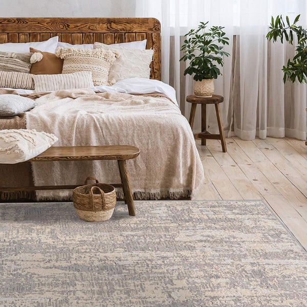 HomeRoots 4' Metro Modern Abstract Area Rug - Stylish Gray Design for Contemporary Living Spaces and Durability 4' x 6' 390413