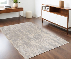 HomeRoots 4' Metro Modern Abstract Area Rug - Stylish Gray Design for Contemporary Living Spaces and Durability 4' x 6' 390413