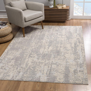 HomeRoots 4' Metro Modern Abstract Area Rug - Stylish Gray Design for Contemporary Living Spaces and Durability 5' x 8' 390414