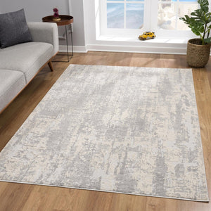 HomeRoots 4' Metro Modern Abstract Area Rug - Stylish Gray Design for Contemporary Living Spaces and Durability 5' x 8' 390414