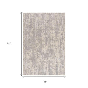 HomeRoots 4' Metro Modern Abstract Area Rug - Stylish Gray Design for Contemporary Living Spaces and Durability 5' x 8' 390414