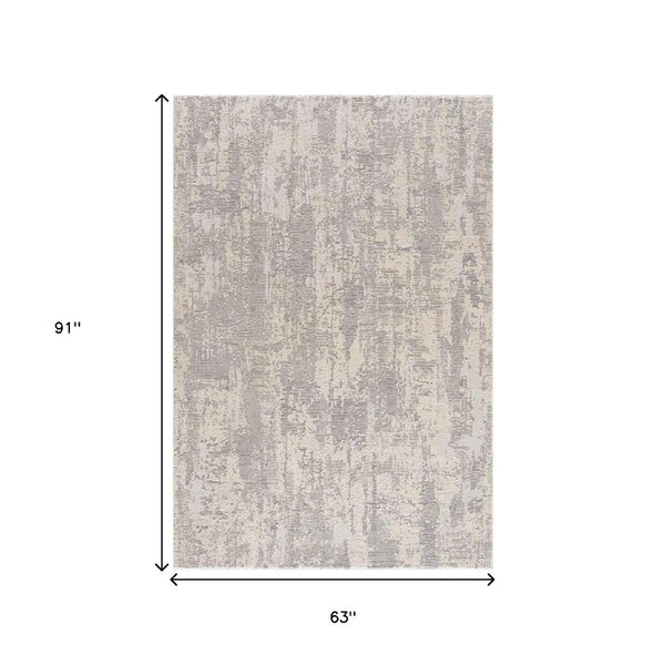 HomeRoots 4' Metro Modern Abstract Area Rug - Stylish Gray Design for Contemporary Living Spaces and Durability 5' x 8' 390414