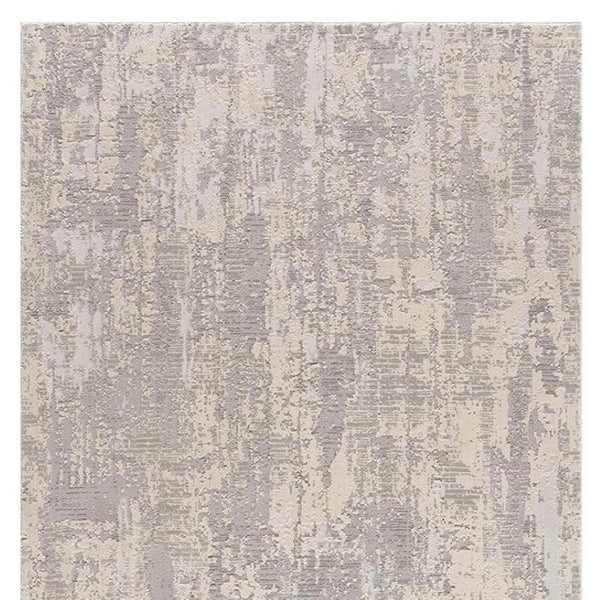 HomeRoots 4' Metro Modern Abstract Area Rug - Stylish Gray Design for Contemporary Living Spaces and Durability 5' x 8' 390414
