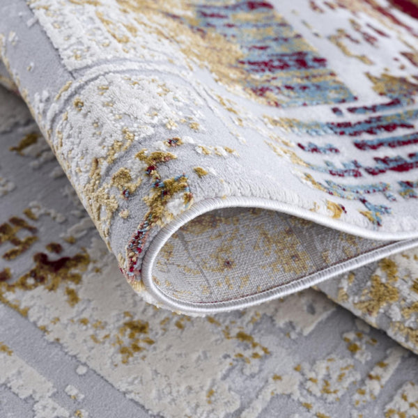 HomeRoots 13' Luxurious Beige and Gold Abstract Shag Runner Rug - Soft, Durable, Perfect for Hallways and Entryways 2'x 15' 390451