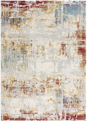HomeRoots 13' Luxurious Beige and Gold Abstract Shag Runner Rug - Soft, Durable, Perfect for Hallways and Entryways 8' x 11' 390461
