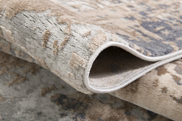 HomeRoots 4' Elevate Your Home Decor with a Beige and Ivory Abstract Area Rug for Timeless Sophistication 7' X 10' 390466