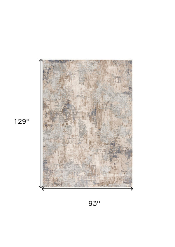 HomeRoots 4' Elevate Your Home Decor with a Beige and Ivory Abstract Area Rug for Timeless Sophistication 8' X 10' 390467