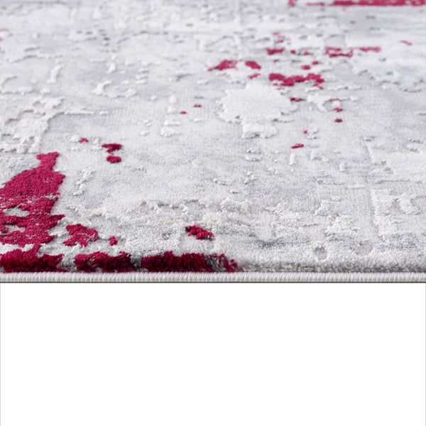 HomeRoots 4' Red Abstract Dhurrie Area Rug - Contemporary Machine-Woven Design for Modern Living Spaces 4' X 6' 390470