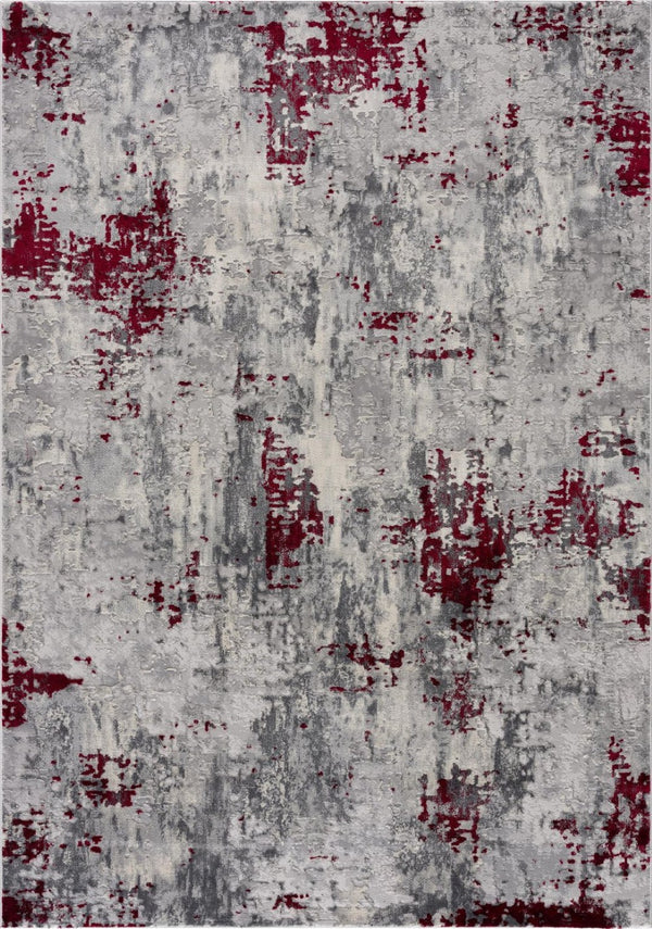 HomeRoots 4' Red Abstract Dhurrie Area Rug - Contemporary Machine-Woven Design for Modern Living Spaces 6' X 9' 390472