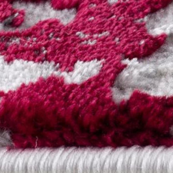 HomeRoots 4' Red Abstract Dhurrie Area Rug - Contemporary Machine-Woven Design for Modern Living Spaces 8' X 10' 390473