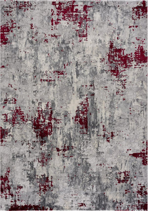 HomeRoots 4' Red Abstract Dhurrie Area Rug - Contemporary Machine-Woven Design for Modern Living Spaces 9' X 13' 390474