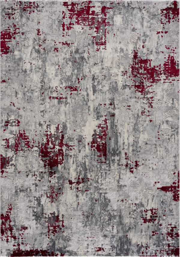 HomeRoots 4' Red Abstract Dhurrie Area Rug - Contemporary Machine-Woven Design for Modern Living Spaces 9' X 13' 390474