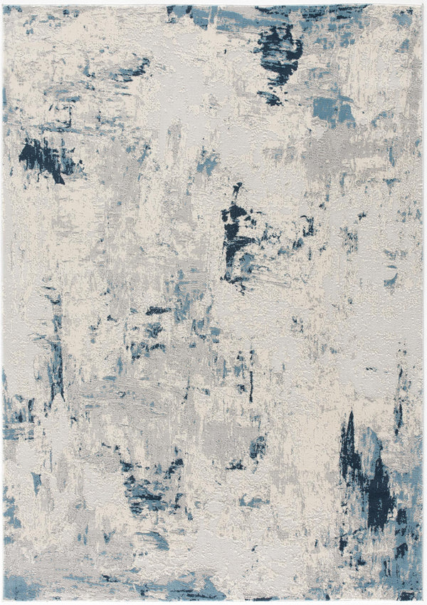 Homeroots 4' X 6' Blue Abstract Dhurrie Area Rug  Polypropylene 390477