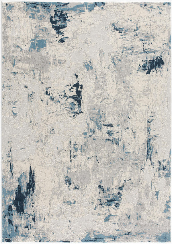 Homeroots 5' X 8' Blue And Ivory Abstract Strokes Area Rug  Polypropylene 390478