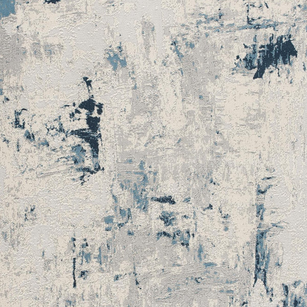 Homeroots 7' X 10' Blue And Ivory Abstract Strokes Area Rug  Polypropylene 390479