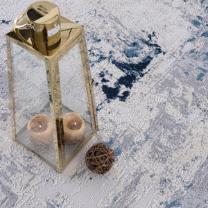 Homeroots 8' X 10' Blue Abstract Dhurrie Area Rug  Polypropylene 390480