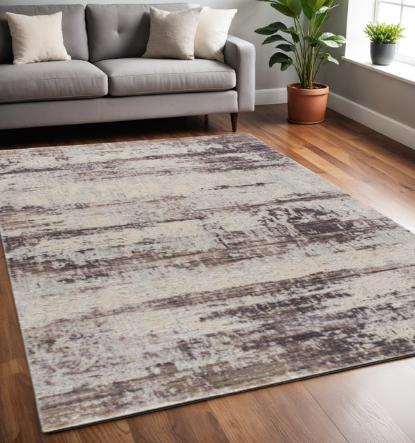 HomeRoots 5' Violet Abstract Dhurrie Area Rug - Contemporary Turkish Design for Cozy Living Spaces and Durability 5' X 7' 390493