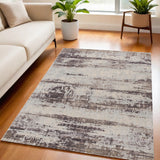 Homeroots 5' X 7' Violet Abstract Dhurrie Area Rug  Polypropylene 390493