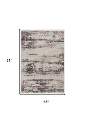 HomeRoots 5' Violet Abstract Dhurrie Area Rug - Contemporary Turkish Design for Cozy Living Spaces and Durability 5' X 7' 390493