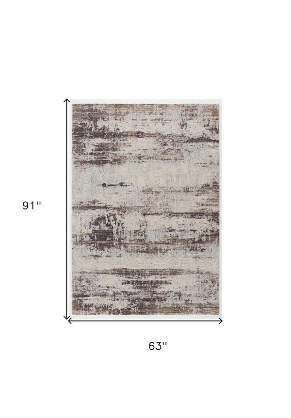 HomeRoots 5' Violet Abstract Dhurrie Area Rug - Contemporary Turkish Design for Cozy Living Spaces and Durability 5' X 7' 390493