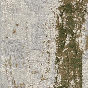 HomeRoots 4' Green Abstract Dhurrie Area Rug - Plush Comfort, Modern Design, Durable & Easy to Maintain for Any Room 7' x 10' 390499