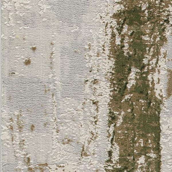 HomeRoots 4' Green Abstract Dhurrie Area Rug - Plush Comfort, Modern Design, Durable & Easy to Maintain for Any Room 7' x 10' 390499